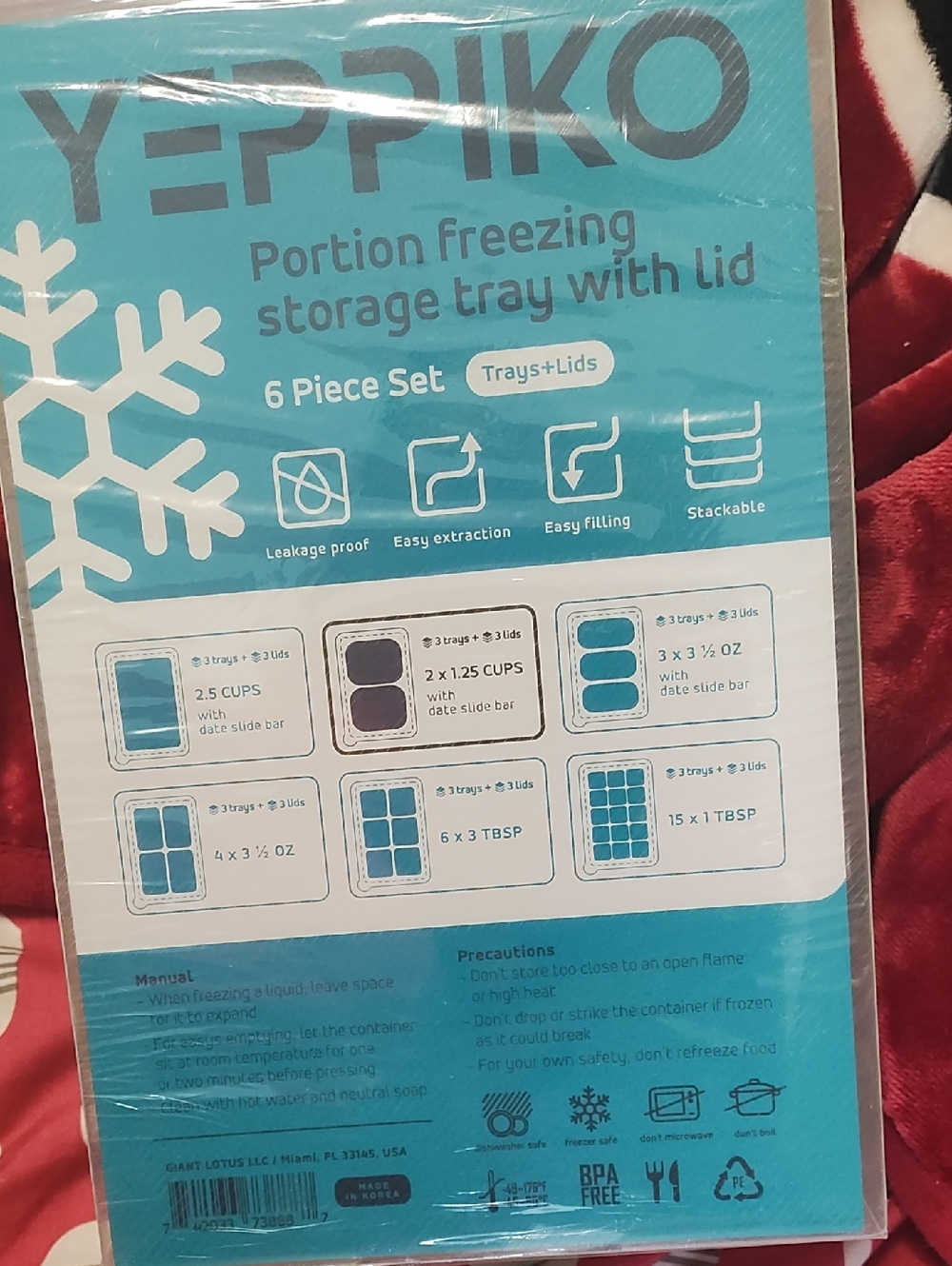 YEPPiKO Portion Freezing Storage Tray Set - Aqua Blue